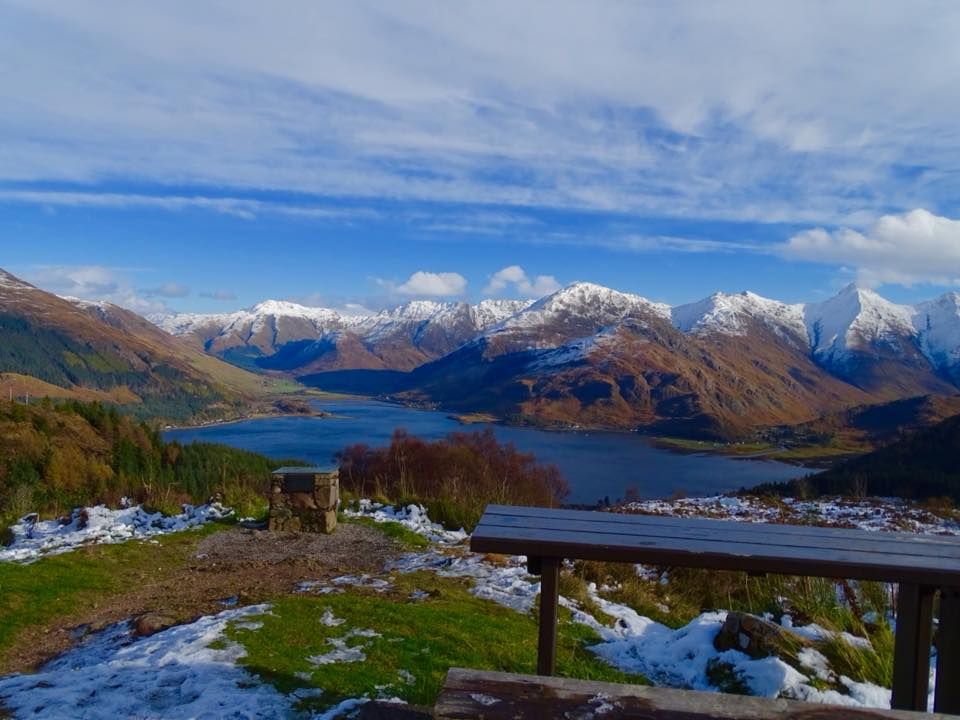Heading over the hair-pin bends of 'Mam Ratagan' on route to BC... a view of the Five Sisters of Kintail